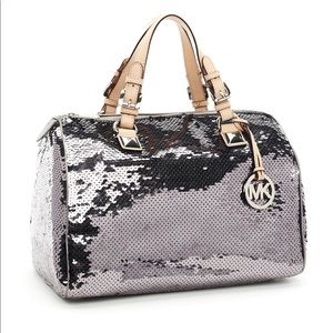 Michael Kors - Silver Sequin Satchel Purse
